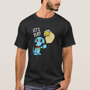 Camiseta Cachorro Azul Pickleball com Paddle - PLAY VAMOS!