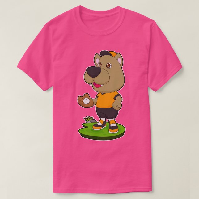 Camiseta Cachorro Baseball Luva de Baseball (Frente do Design)