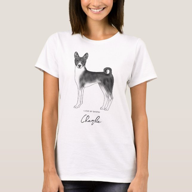 Camiseta Cachorro Basenji Cujo Texto É Preto E Branco E Per (Frente)