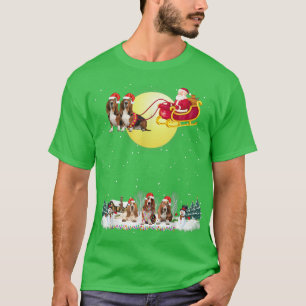Camiseta Cachorro Basset Hound Rena Cão Luzes Natal Amor