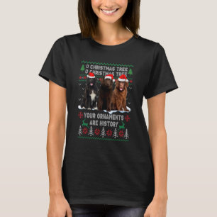 Camiseta Cachorro Bastante Terra Nova Oh Árvore de Natal Fe