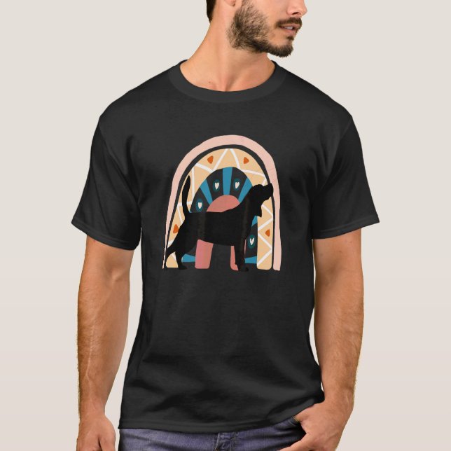 Camiseta Cachorro Beagel Com Arco-Íris Padronizado (Frente)