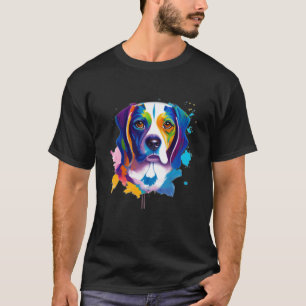 Camiseta Cachorro Beagle Aquarela Para Homens Mulheres Cria