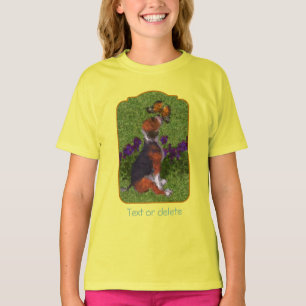Camiseta Cachorro Beagle Borboletas Arte Personalizada de C