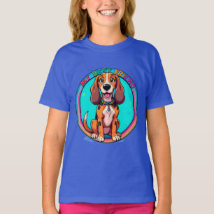 Camiseta Cachorro Beagle de Desenho Animado Feliz Meu Melho