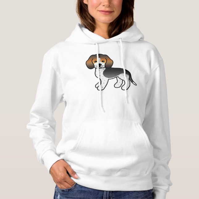 Camiseta Cachorro Beagle de Desenho Animado Fofo com Marcas (Frente)