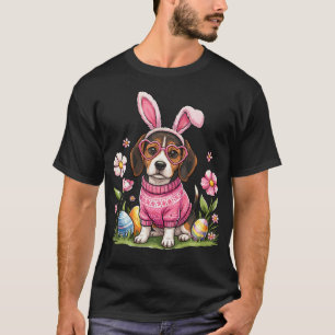 Camiseta Cachorro Beagle do Dia de Páscoa Orelhas de Coelho