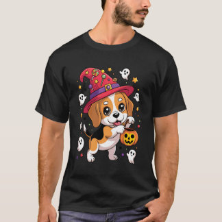 Camiseta Cachorro Beagle Engraçado Abóbora Fantasma Doce Br