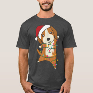Camiseta Cachorro Beagle Feliz De Natal Luzes De Fada Cacho