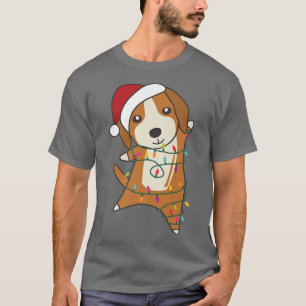 Camiseta Cachorro Beagle Feliz De Natal Luzes De Fada Cacho