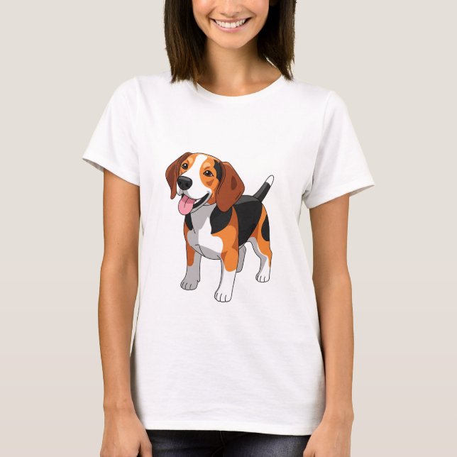 Camiseta Cachorro Beagle Feliz e Fofo (Frente)