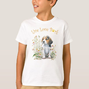 Camiseta Cachorro Beagle Fofo Floral
