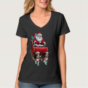 Camiseta Cachorro-Beagle Papais noeis de Natal Andando Slei