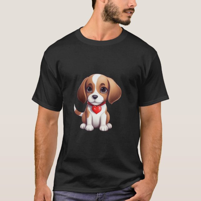 Camiseta Cachorro-Beagle Sobrevoando o Namorados Dia da Mãe (Frente)