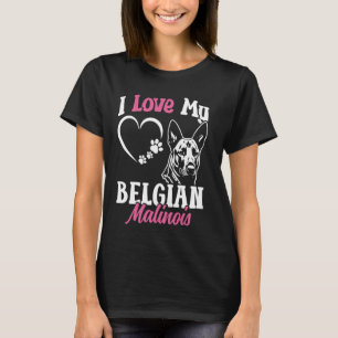 Camiseta Cachorro Belga EU AMO MEU BELIGAN MALINOIS