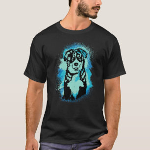 Camiseta Cachorro Bernese Paint Blue Design Cachorro Mãe Pa