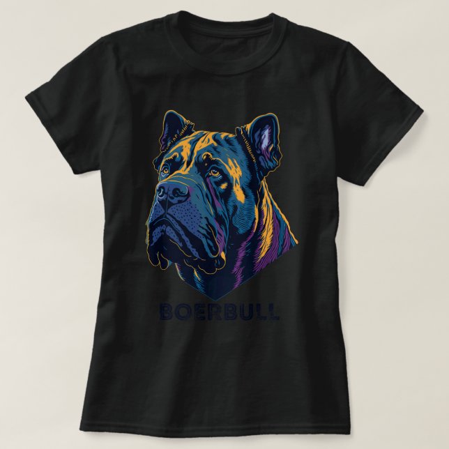 Camiseta Cachorro Boerbull Retrato África do Sul Mastiff Br (Frente do Design)