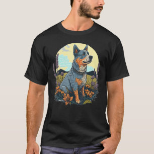 Camiseta Cachorro Bonito Blue Heeler em Cão de Gado Austral