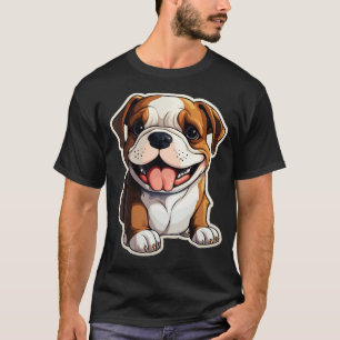 Camiseta Cachorro Bonito Cachorro Engraçado Inglês Bulldog