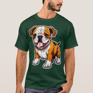 Camiseta Cachorro Bonito Cachorro Engraçado Inglês Bulldog
