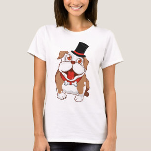 Camiseta Cachorro Bonito Cartoon Bulldog Inglês