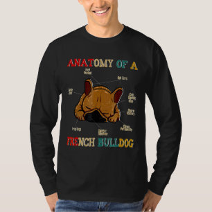 Camiseta Cachorro Bonito da Anatomia do Bulldog Francês Vin