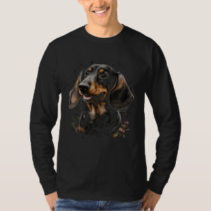 Camiseta Cachorro Bonito Dachshund Mamãe ou Papai Dachshund