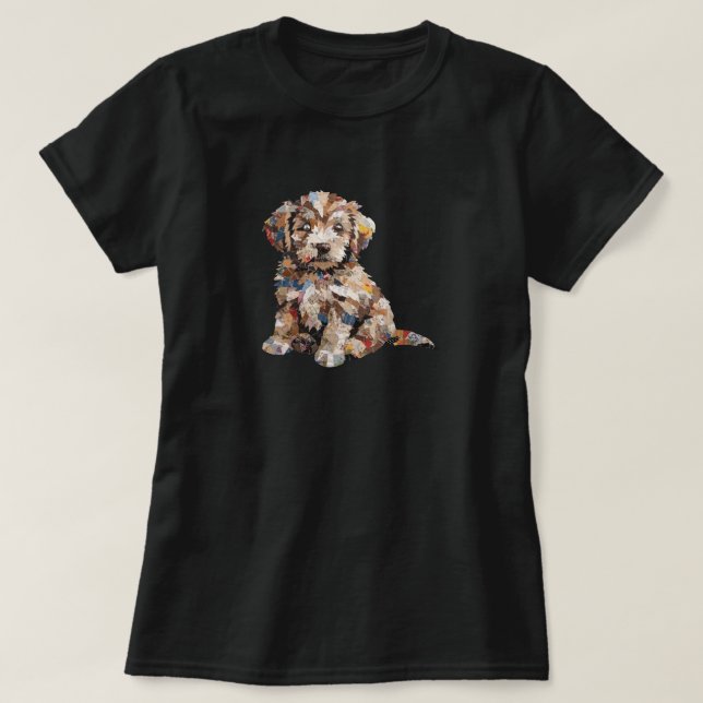 Camiseta Cachorro Bonito Esperando para ser Adotado (Frente do Design)