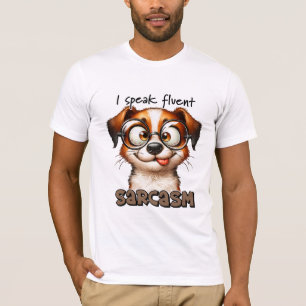 Camiseta Cachorro Bonito Falo Sarcasmo Fluente