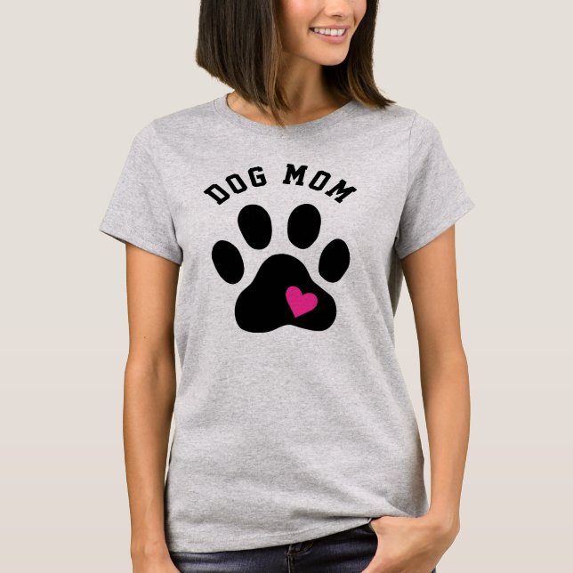 Camiseta Cachorro Bonito Mamãe Pata Negra Com Coração (Frente)