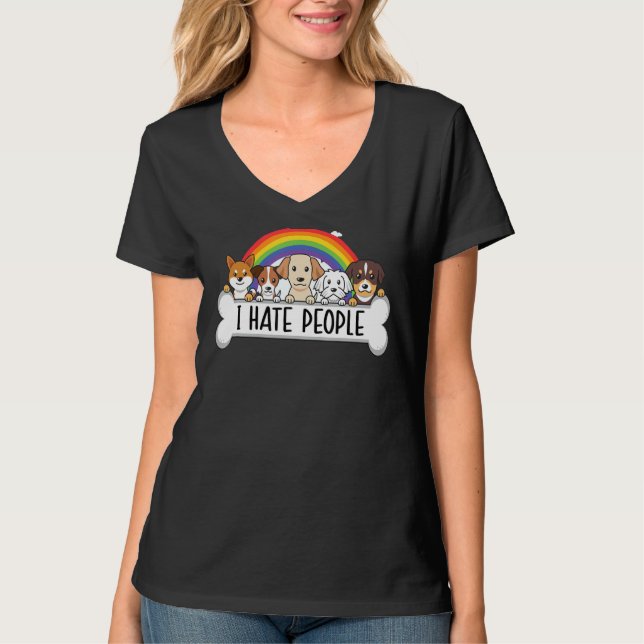 Camiseta Cachorro Bonito - Odeio Pessoas (Frente)