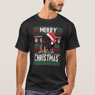 Camiseta Cachorro Bonito Pajama Dachshund Dog Natal