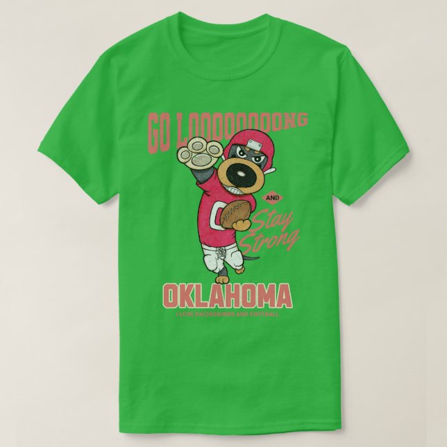 Camiseta Cachorro Bonito para ir a Oklahoma Dachshund (Frente do Design)