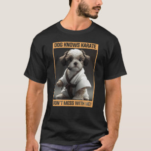 Camiseta Cachorro Bonito Sabe que Karate não se mete comigo