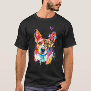 Camiseta Cachorro Borboletas Splash Corgi Galês