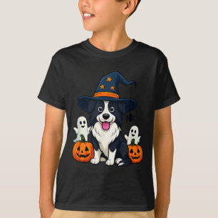 Camiseta Cachorro Border Collie Preto e Branco Fantasmas de