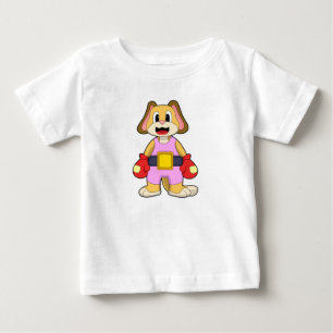 Camiseta Cachorro boxeando com luvas de boxe