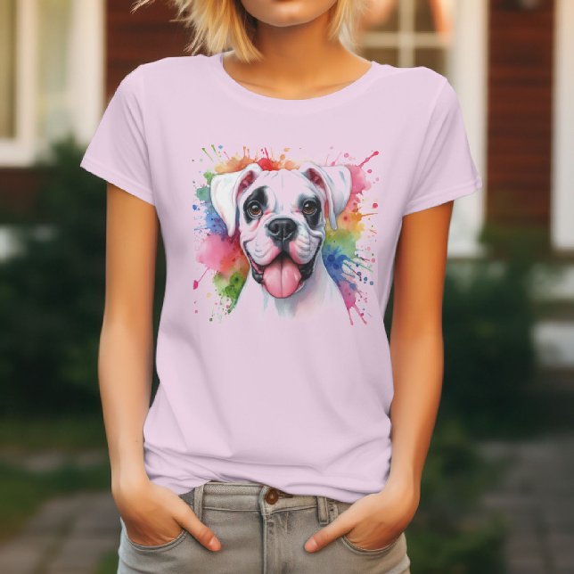 Camiseta Cachorro Boxer Color Splash (Criador carregado)
