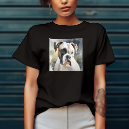 Camiseta Cachorro Boxer de Aquarela