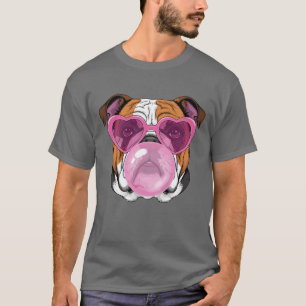 Camiseta Cachorro Boxer Engraçado Vestindo Óculos de Sol de