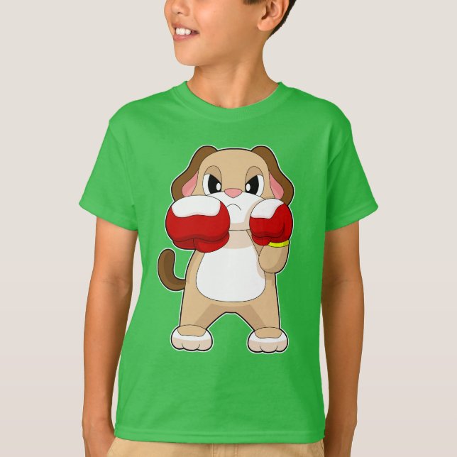 Camiseta Cachorro Boxer Luvas de Boxe Boxe (Frente)