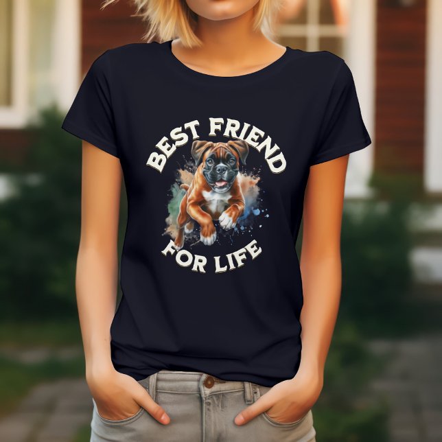 Camiseta Cachorro Boxer Melhor Amigo Para a Vida (Criador carregado)