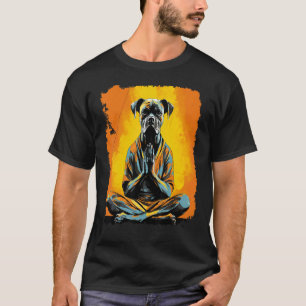 Camiseta Cachorro Boxer Mudra Oração Meditação Yoga Pop Art