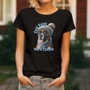 Camiseta Cachorro Boxer Narizes Frios, Abraços Quentes