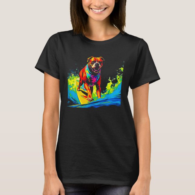 Camiseta Cachorro Boxer Pop Surf (Frente)