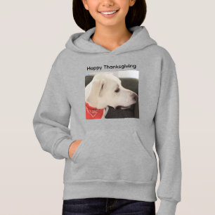Camiseta Cachorro branco bonito Cachorro de Ação de Graças