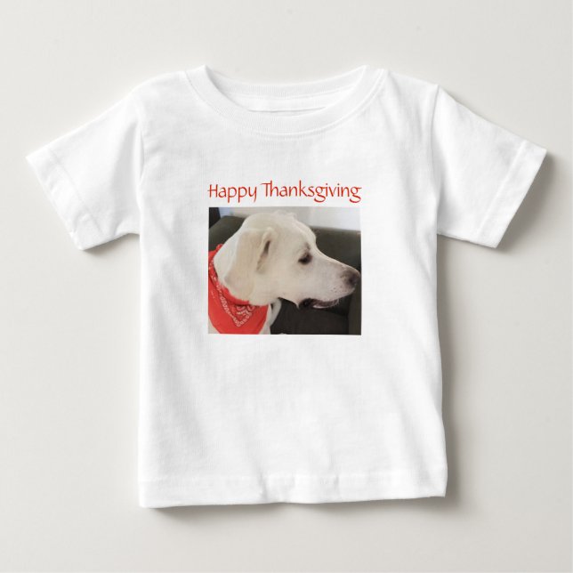 Camiseta Cachorro Branco-Bonito Cachorro Rosa-Rosa, Bebê de (Frente)
