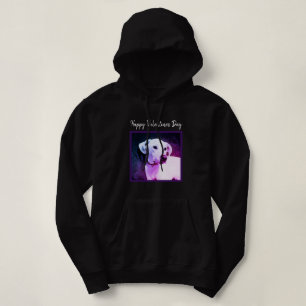 Camiseta Cachorro Branco-Cachorro Dia de os namorados Roxo