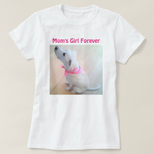 Camiseta Cachorro Branco-Cachorro Vestindo Dia de as mães T