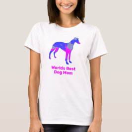 Camiseta Cachorro branco/cão grego italiano Silhout Azul ro